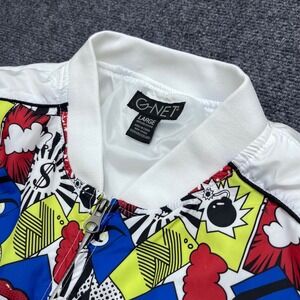 G-Net Pop Art Comic Print Graphic White Bomber Jacket AJ-6092M
